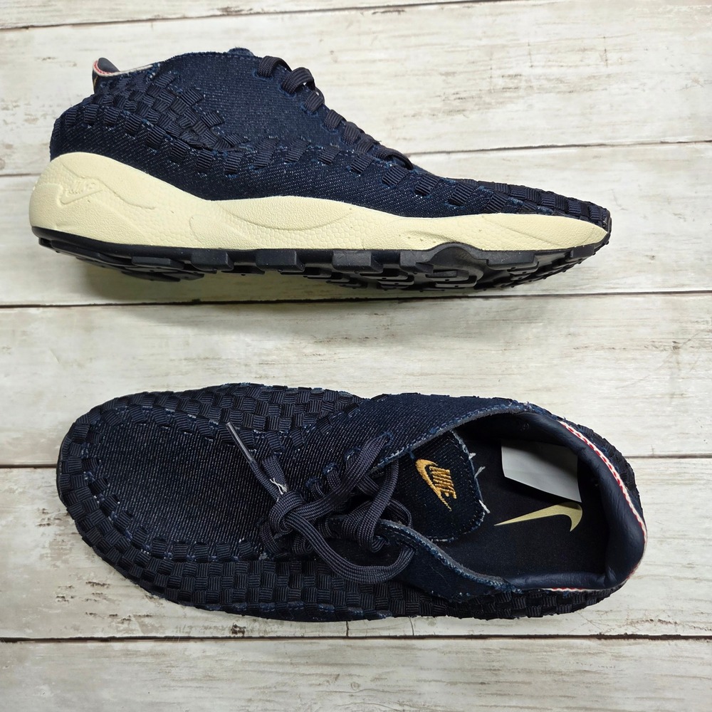 Nike Air Footscape Woven Denim Sneakers Women 9.5 Navy Blue HF1759-400